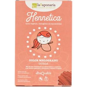 LASAPONARIA La Saponaria | Hennetica Tinta Vegetale, Mix di erbe tintorie per un colore intenso e naturale, Effetto volumizzante, Vegano, Equosolidale, 100 gr (melograno, 100 g)