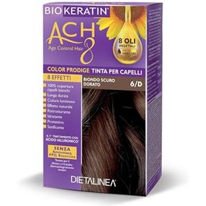 Dietalinea Tinta per Capelli Senza Ammoniaca BIONDO SCURO DORATO 6/D | Colore Capelli Biokeratin con 8 Oli Phyto Hair Care system e Hyalu Complex -Nutre il capello in profondità | Illumina il colore