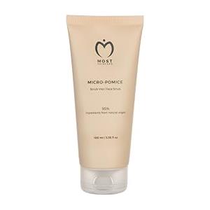 MOST Micropomice - Scrub Viso Donna Uomo Esfoliante Viso Delicato con Pomice e Acido Succinico anche per Pelle Sensibile - Skincare Luminosa con Vitamina E e Burro di Karitè, Leviga e Uniforma, 100 ml