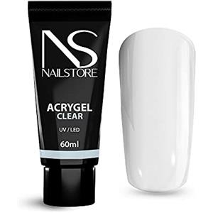 Nail Store - AcryGel per Ricostruzione Unghie - per allungamenti estremi - smalto semipermanente - lunga durata - Acrigel 60ml (Trasparente)