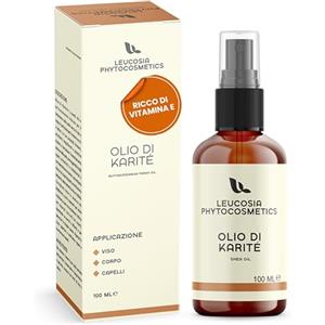Leucosia Phytocosmetics Leucosia Burro di Karitè Puro Liquido 100 ml, Comodo Flacone Spray, Idratante Naturale per Viso, Corpo, Capelli, Pelle Secca, Rughe e Smagliature
