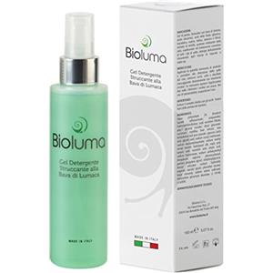 Bioluma Bava di Lumaca Gel Detergente Struccante 150ml Viso Occhi Pelle Grassa Mista Secca Donna Uomo con Acido Ialuronico Acidi della Frutta Mirtillo per Rimuovere Impurità Make up Made in Italy