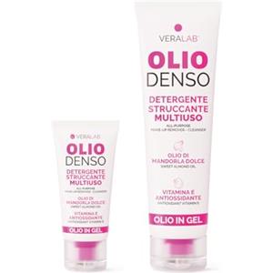 Veralab Kit Olio Denso Travel + Full Size, Olio Detergente Struccante ad Azione Antiossidante e Illuminante, Formato Viaggio 30ml + Full Size 150ml