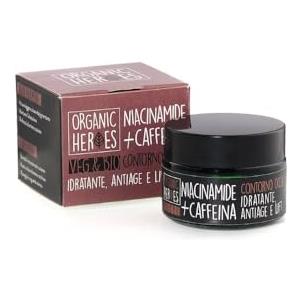 Organic Heroes | Contorno occhi antirughe Caffeina e Niacinamide Bio, Azione su borse e occhiaie, Contiene Caffeina naturale, Allevia borse e stanchezza, Contiene gelsomino, Azione antiage, 30ml