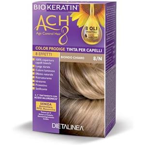 Dietalinea Tinta per Capelli Senza Ammoniaca BIONDO CHIARO 8/N | Colore Capelli Biokeratin con 8 Oli Phyto Hair Care system e Hyalu Complex -Nutre il capello in profondità | Illumina il colore