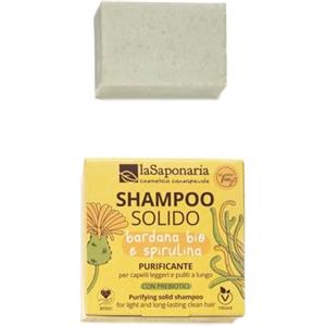 LASAPONARIA La Saponaria | Shampoo solido Purezza - purificante e anti-forfora, Shampoo solido eco bio per capelli leggeri e puliti a lungo, con effetto purificante e antiforfora, 50g