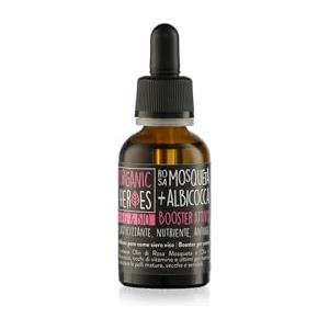 Organic Heroes | Siero Viso Bio Vegano, Olio di Rosa Mosqueta e Albicocca - Trattamento Rigenerante e Addolcente per la Pelle, 30 ml (Rosa Mosqueta + Albicocca)