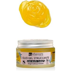 LASAPONARIA La Saponaria | Olio Gel Struccante Viso, Occhi e Labbra alla Rosa Mosqueta, Detergente nutriente e morbido che scioglie makeup e impurità, ideale per doppia detersione e per pelli sensibili, 50 ml