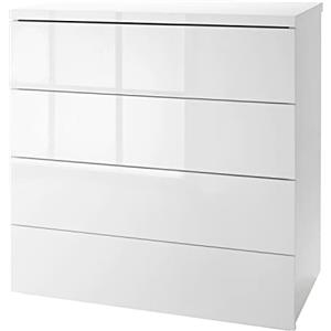 Composad | Cassettiera della Linea PRIVILEGIO con 4 Cassetti, Cassettiera Bianca, Cassettiera Camera da Letto, (LxAxP) 85x88x44 cm, Colore Bianco Laccato, Made in Italy