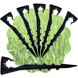 acquaverde Kit 50 Picchetti di Ancoraggio e Ferma Tubo Ala Gocciolante da 16 e 20 mm, per Irrigazione a Goccia Automatica di Orto, Piante e Giardino, Made in Italy, Nero - Orto Facile