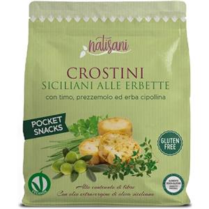 NATISANI Srl Crostini Alle Erbette Senza Glutine 50 g - Snack Gustoso e Versatile