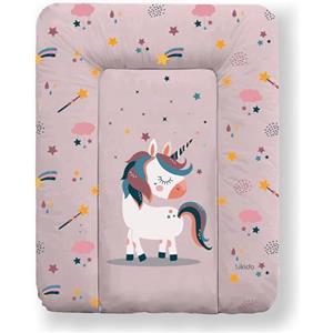 Kikido Materassino Fasciatoio 70x50 - Unicorno - Cuscino Fasciatoio Lavabile per Cambio Pannolino - Materasso Fasciatoio Neonato per Cassettiera Impermeabile 50x70 - Universale
