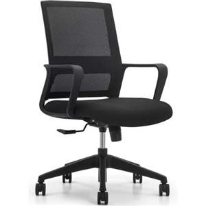 ZIK - Sedia da Ufficio Ergonomica Posturale, Poltrona Ufficio con Supporto Lombare, Sedia Comoda Scrivania con Rotelle, Braccioli, Regolabile in Altezza (45x51x94/100h (Black)