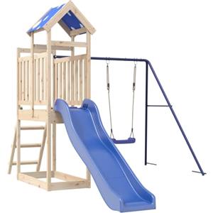 vidaXL Set da Gioco da Esterno in Legno Massello di Pino, Set da Gioco, playset, casetta con Scivolo, Set da Gioco in Legno, Set da Gioco da Giardino