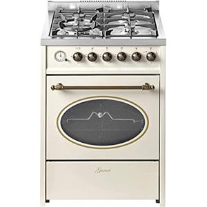 GURARI GCH G 614 CR fornello a gas, cucina a libera installazione 60 cm gas naturale grill a gas, cassetto con push-pull, controllo del gas, smalto facile da pulire, spiedo rotante.gas naturale