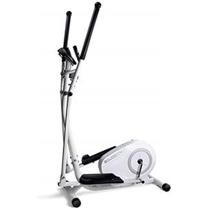 BOUDECH Bici cyclette ellittica cross trainer bidirezionale con volano da 5kg ultra silenzioso, resistenza magnetica regolabile su 8 livelli e design con doppia impugnatura e cardiofrequenzimetro. (Bianco)
