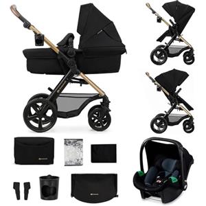 kk Kinderkraft Kinderkraft MOOV XL 3 in 1, Passeggino fino a 27 kg, Carrozzina, Con Seduta I-SIZE 40-75 cm, Pieghevole, Ammortizzatore, Convertibile, Navicella XL, Con Accessori, Nero