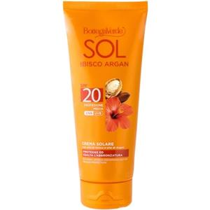 Bottega Verde - SOL Ibisco Argan, Crema Solare Corpo, SPF 20, Protezione Media, 200ml, Protegge, Idrata ed Esalta l'Abbronzatura della Pelle
