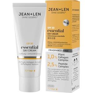 Jean & Len Essential Day Cream, Ideal for All Skin Types, Optimises Skin Firmness, with SPF 30 and Vegetable Collagen, Vegan and Fragrance-Free Day Cream, 50 ml