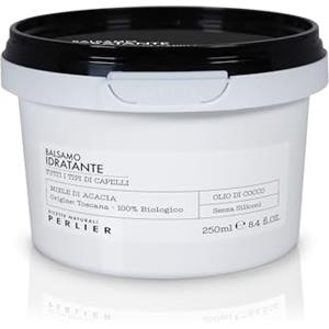 Perlier - Balsamo Idratante, 250 Ml, Tutti i Tipi di Capelli, Formula Idratante con Miele Biologico e Olio Di Cocco, Trattamento Districante e Ammorbidente, Cura dei Capelli Italiana