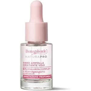 Bottega Verde - Siero Ampolla Idratante, Concentrato Viso, 15 ml, con 6% Hyaluron Complex e Iperfermentato di Peonia, Idratazione Profonda, Pelli Normali o Secche