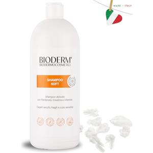 BIODERM BIODERMOCOSMETICI BIODERM Shampoo Soft 1000 ml - Detergente Delicato per Cuoio Capelluto Sensibile e Capelli Impoveriti, Lenitivo Anti-Forfora e Prurito, Formula Isodermica per Uso Quotidiano, Made in Italy