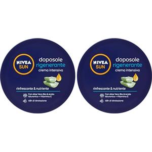 NIVEA SUN Crema Intensiva Doposole Rigenerante 300 ml, Crema doposole corpo con aloe vera bio, acido ialuronico e vitamina E, Crema corpo idratante e rinfrescante (Confezione da 2)