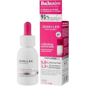 Jean & Len Calming Booster Serum, ideale per tutti i tipi di pelle, fornisce un'idratazione lenitiva, assicura un colorito più uniforme, senza profumo, vegan, 30 ml