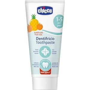 Chicco Dentifricio Bambini Tuttifrutti, Bassa Abrasività, con Betaina e Vitamina E, Contrasta la Formazione delle Carie e Rimuove la Placca, 12+ Mesi - 50 ml
