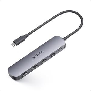 Anker Hub USB C 5 in 1 100W, HDMI 4K@30Hz con Power Delivery Fino a 100W, Porte Dati USB C e USB A da 5Gbps, Compatto ed Elegante per MacBook, Lenovo, Dell XPS, laptop HP e altri