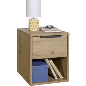 Composad | Comodino della Linea ESPRESSO con 1 Cassetto e 1 Vano, Cassettiera Ufficio Versatile, Mobiletto Contenitore, Salva spazio, (LxAxP): 38x44x35.4 cm, Rovere Oak Mielato, Made In Italy