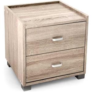 MA MAISON Comodino 2 Cassetti - Struttura in Legno Truciolare, Melaminico, Colori Vari, Design Moderno, Camera da Letto, Mobiletto Cassettiera - 43 x 40 x 43,5 cm (Rovere Naturale)