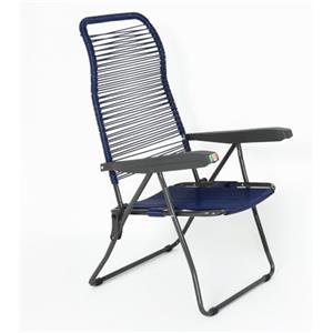 MA MAISON Sedia Reclinabile in Corda PVC 105X60X64 CM - 5 Posizioni, Braccioli Ergonomici, Struttura in Acciaio, da Campeggio, Regolabile, Pieghevole, per Esterno - Made in Italy BLU