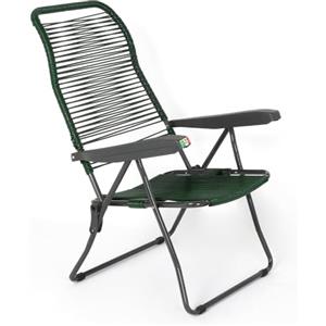 MA MAISON Sedia Reclinabile in Corda PVC 105X60X64 CM - 5 Posizioni, Braccioli Ergonomici, Struttura in Acciaio, da Campeggio, Regolabile, Pieghevole, per Esterno - Made in Italy VERDE