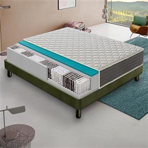 materassi e doghe Materassiedoghe - Materasso 800 Molle Insacchettate Indipendenti - Alto 30 cm - 5 cm Memory Foam - Ortopedico - Ergonomico - 100% Made in Italy (160x190 cm)