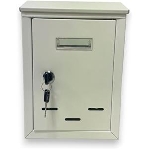 Generic Cassetta Postale per Esterno con Spioncino e Portanome Anta Apribile con Serratura a Chiave Incassata a Muro Doppia Chiave e tasselli Inclusi 27x18.5x6.5 cm (Bianco)