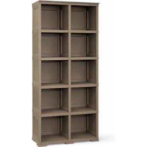 MA MAISON Scaffale Modulare a Vista Senza Ante - Libreria Multiuso in Plastica con 6 Scomparti per Zona Living, Studio e Organizzazione Casa (Wengé, 79 x 42.5 x 203 cm)