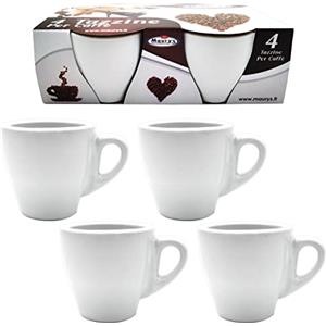 MAURY'S IL NUMERO UNO DEL RISPARMIO MAURY'S TAZZINE EXPRESS DA CAFFÈ IN SET DA 4 PEZZI (Bianco)