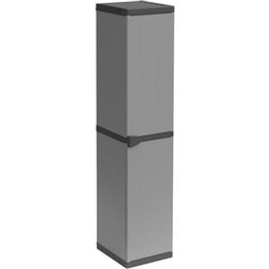 BuyStar Armadio Alto 1 Anta da Esterno 34x40x165h cm, 3 Ripiani Interni - Sistema a Incastro, Senza Viti, Idrorepellente, Garage, Terrazzo, Officina - Made in Italy