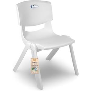 Sicignano Casalinghi Ingrosso Casalinghi Sicignano Sedia per Bambini in Plastica Bianco Impilabile, 34x32x48h cm, Portata 60 kg, Impermeabile per Interni ed Esterni Confezione Singola Asilo Sale Attesa e Zone Gioco