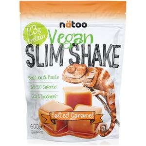 NÄTOO Pasto Sostitutivo Vegan Slim Shake Proteico - Sostituto di pasto completo per il controllo del peso a base di proteine vegetali con 27 minerali e vitamine - 600gr. (10 porzioni) (Salted Caramel)