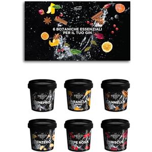 Bembo Qualità d'Autore Botaniche Per Gin Tonic - 6 Botaniche Di Base Per Il Tuo Gin Tonic - Adatte Per Professionisti e Appassionati - Idea Regalo Elegante Per Ogni Occasione - Made in Italy