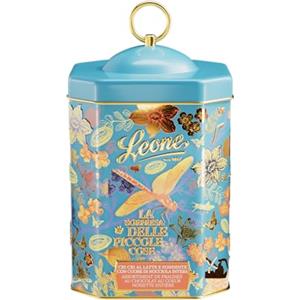 Pastiglie Leone Leone dal 1857 - Latta Cri Cri Torinesi - Cioccolatini Leone al Gusto Nocciola Misti latte e fondente - Praline di Cioccolato alla Nocciola Assortiti - Latta Lanterna Libellula - Senza Glutine - 350g