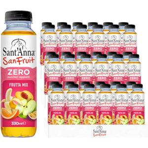 Sant'Anna SanFruit Frutta Mix 0,33L Pack da 36 bottiglie | Bevanda a base di succhi di Frutta in Acqua Sant'Anna Senza Zuccheri Aggiunti