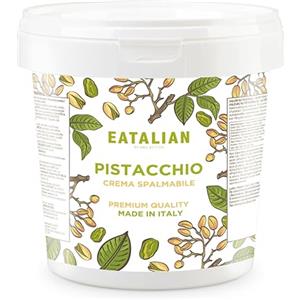 AMZ BETTER EATALIAN by AMZ BETTER Crema di Pistacchio, Deliziosa Crema Spalmabile dal Gusto Dolce e Unico, Ideale su Pane, Perfetta con del Gelato, Ottima per Dubai Chocolate, 1000 gr Made in Italy