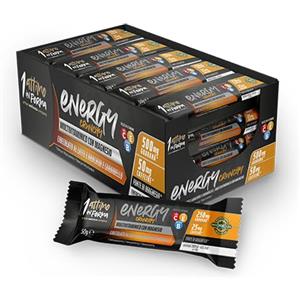 1 Attimo in Forma | 24 Barrette Energetiche Cioccolato Caramello Arachidi Crunchy - Pack da 24 x 50 gr - Spuntino Snack Magnesio Vitamine Fitness (Cioccolato e Caramello)