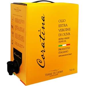 TERRE DI LIDIA SAPORI E SAPERI DI PUGLIA Terre di Lidia - Olio extravergine di oliva - 1 bag in box (5 L) - scatola con rubinetto laterale - Filiera corta, Campagna 2025/2026 - Varietà Coratina, Gusto intenso - Produzione 100% italiana