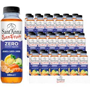 Sant'Anna SanFruit gusto Arancia Carota Limone 0,33L Pack da 36 bottiglie | Bevanda a base di succhi di Frutta in Acqua Sant'Anna Senza Zuccheri Aggiunt