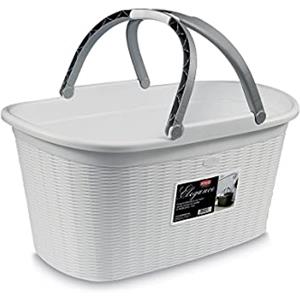 Stefanplast Elegance Cesta portabiancheria con Manici, Bianco, cm 38x58x29,5h