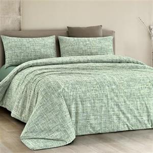 Dorian Home - Set Copripiumino Matrimoniale 250x210 con Sacco in 100% Puro Cotone + 2 Federe Cuscino Letto 50x80 con Patella di 18 cm (Canva Verde, Matrimoniale Queen - 240x220 cm)
